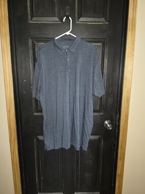 Men's Short Sleeve Polo Shirt - Heather Navy Size 3XLT